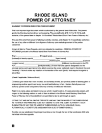 Rhode Island power of attorney