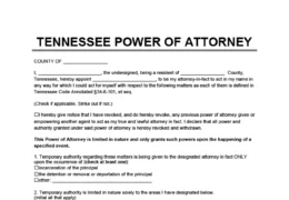 Tennessee power of attorney