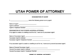Utah power of attorney form