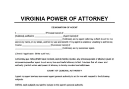 Virginia power of attorney form