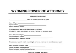 Wyoming power of attorney form