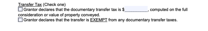 transfer tax details section of the Florida quitclaim deed