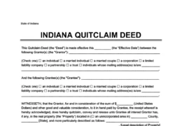 Indiana Quitclaim Deed