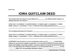 Iowa Quitclaim Deed Form