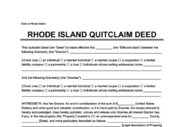 Rhode Island Quitclaim Deed Form