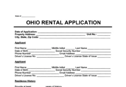 Ohio rental application form