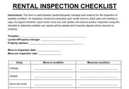 rental inspection checklist template