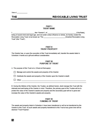 Revocable Living Trust Form