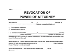 revocation of power of attorney form