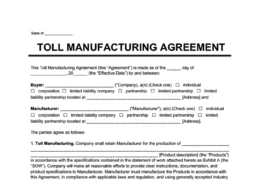toll manufacturing agreement template