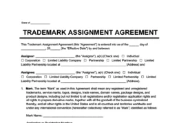 trademark assignment agreement template
