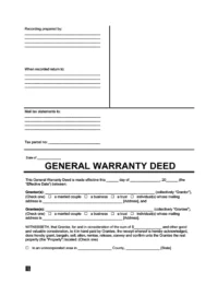 general warranty deed form