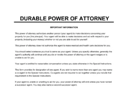 durable power of attorney form