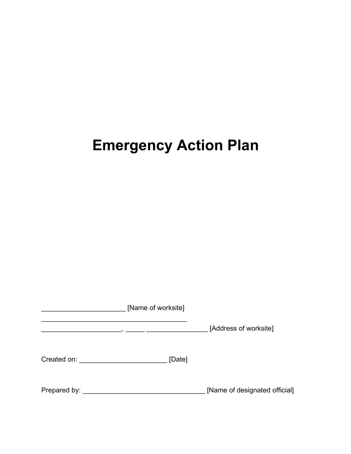 Free Emergency Action Plan Template Pdf And Word 5638