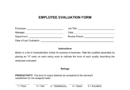 employee evaluation form