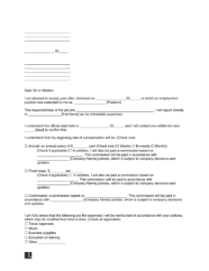 Free Job Acceptance Letter Template | PDF & Word Downloads