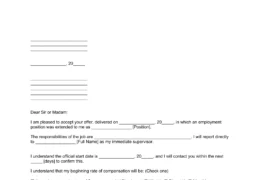 employment acceptance letter