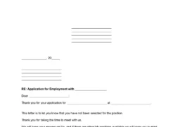 employment rejection letter