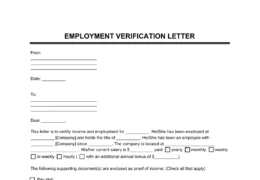 Employment Verification Letter Template