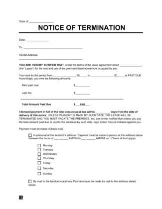 eviction notice template