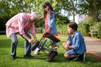 family doing home maintenance for the summer