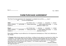 farm purchase agreement template