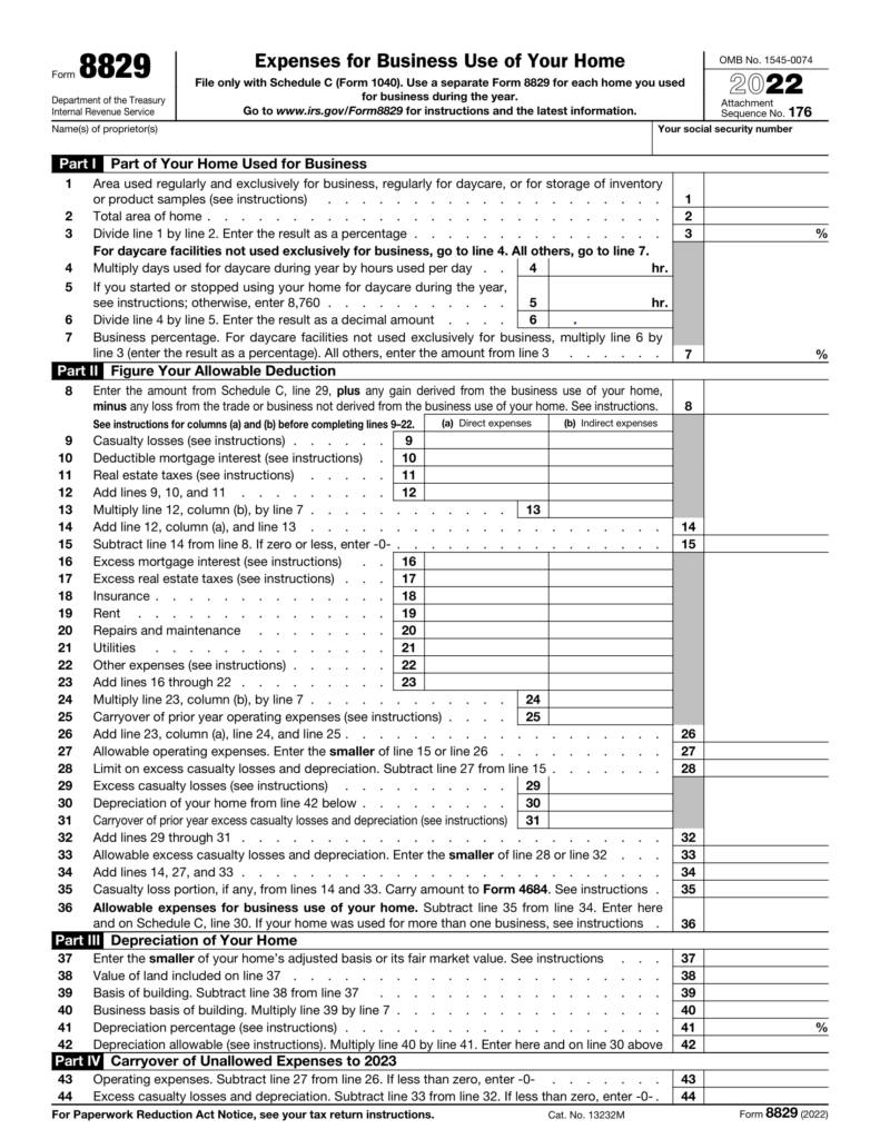 form 8829 template