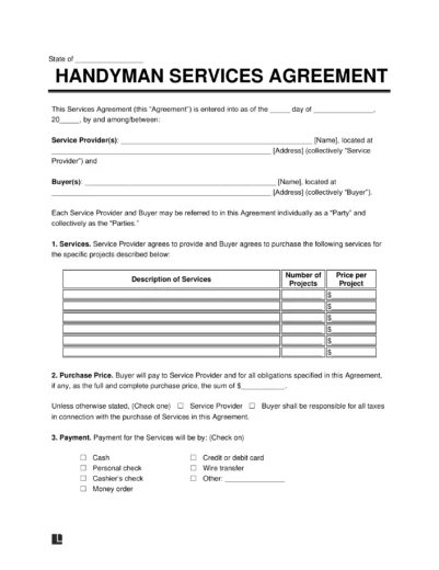Handyman Contract Template