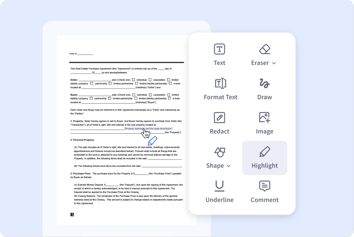 image of a screen showing users how to use the PDF reader software