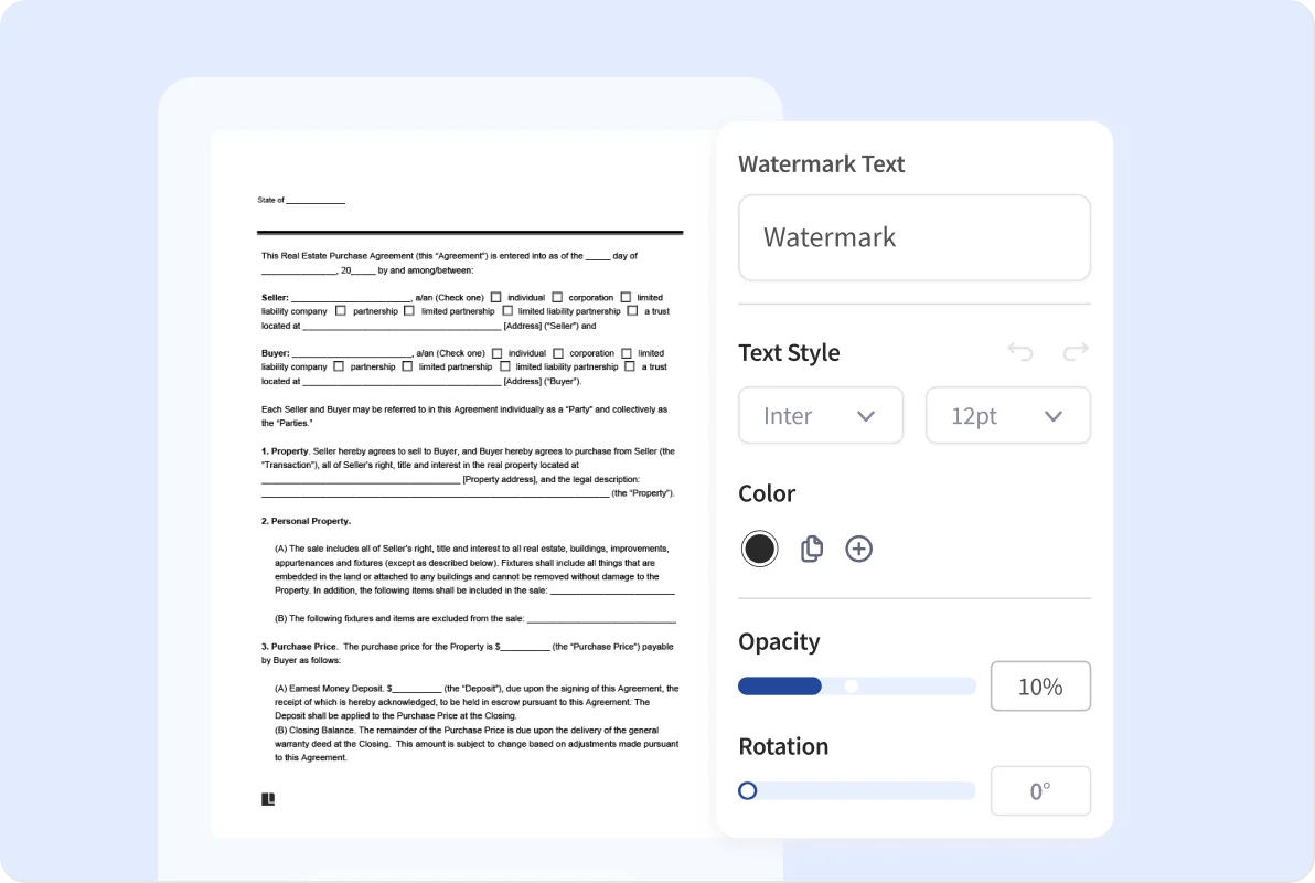 image of a screen showing users how to watermark a PDF