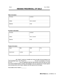 indiana firearm bill of sale