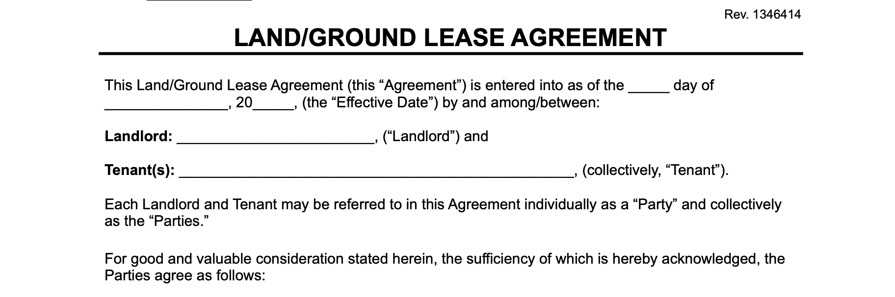 land lease agreement landlord tenant
