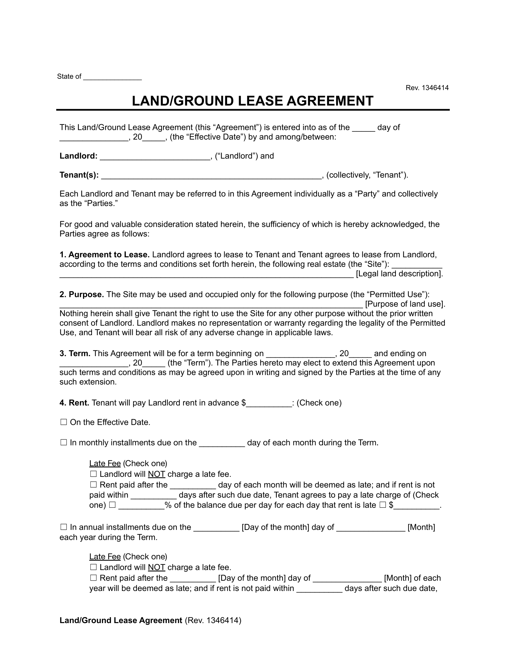 land lease agreement