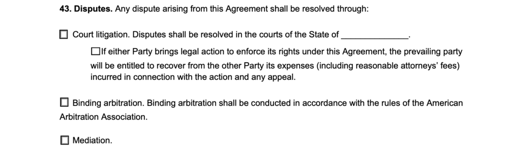 lease agreement landlord disputes