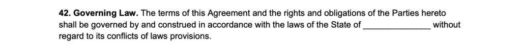 lease agreement landlord governing law