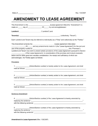 lease amendment template