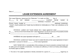 lease extension agreement template