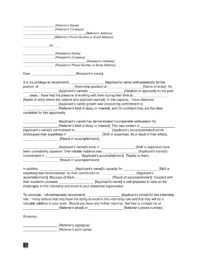 Letter of Recommendation for Internship