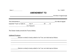 living trust amendment form