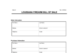 louisiana firearm bill of sale