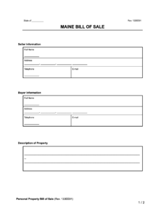 Free Maine Bill of Sale Forms - PDF & Word | Legal Templates