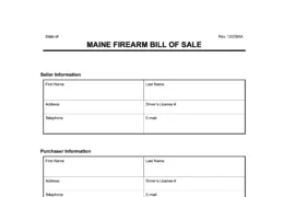 maine firearm bill of sale