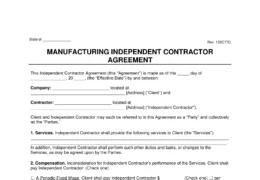 manufacturing contract template