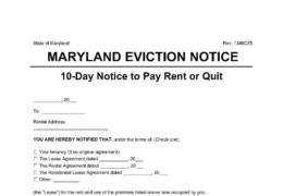 Maryland Eviction Notice