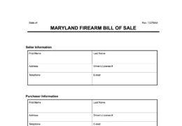 maryland firearm bill of sale