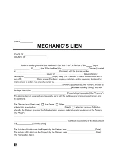 mechanic's lien template