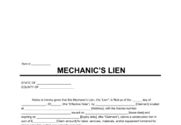 mechanic's lien template