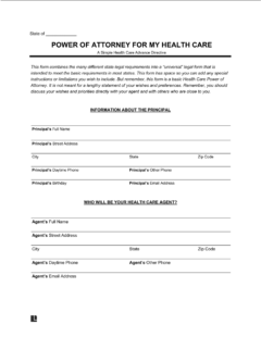 medical power of attorney form