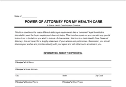 medical power of attorney form