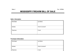 mississippi firearm bill of sale